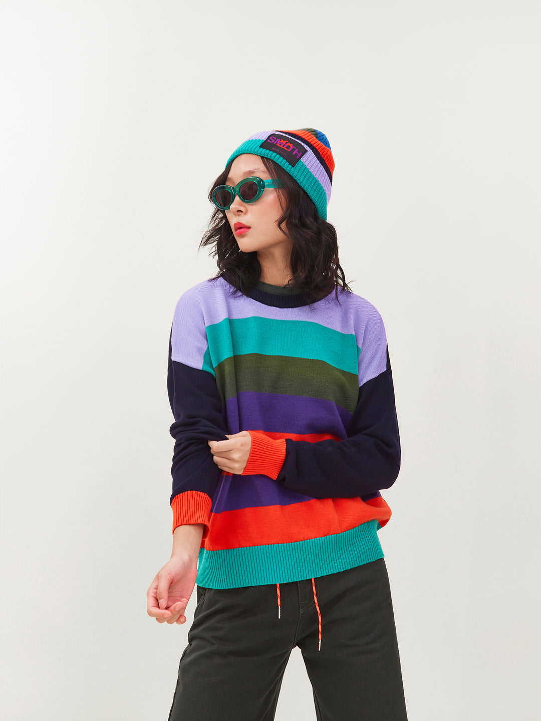 Rainbow Merino Wool Beanie