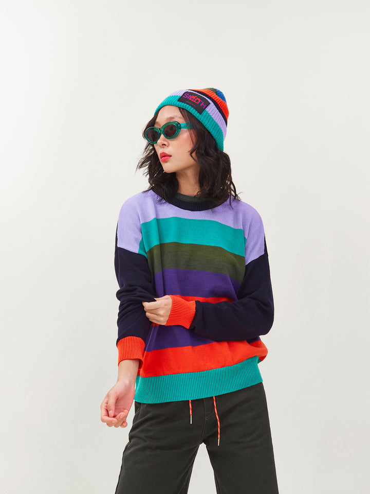 Rainbow Merino Wool Beanie