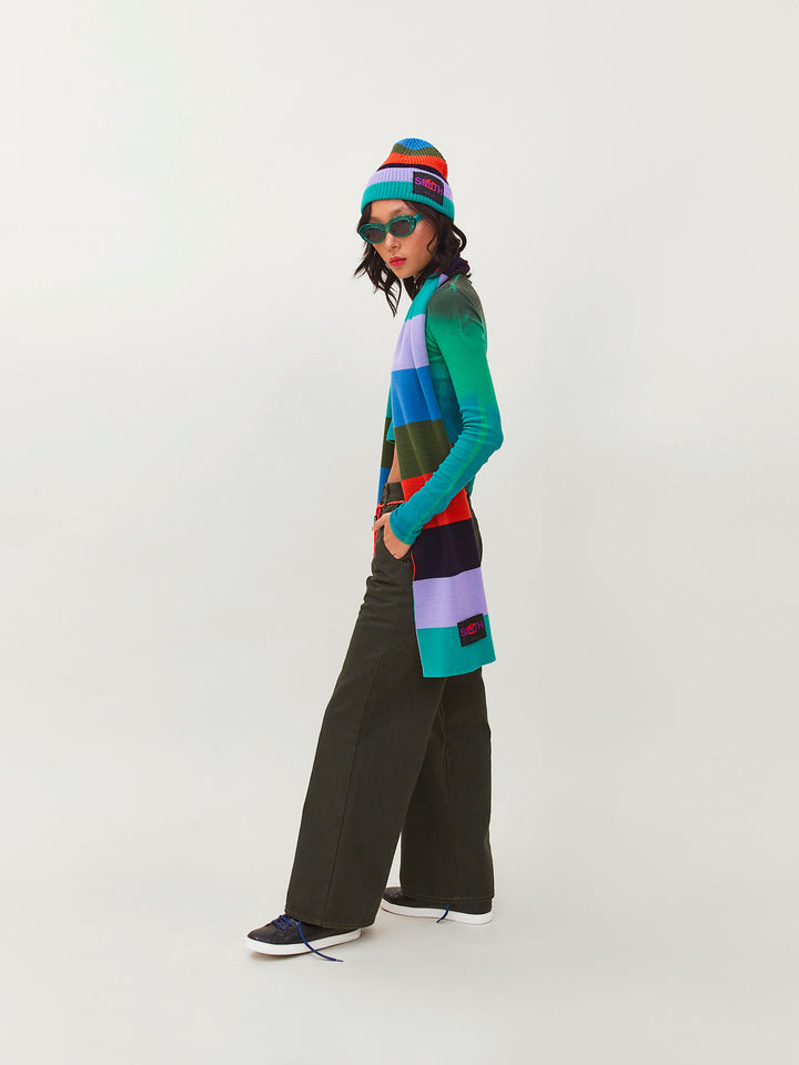 Rainbow Merino Wool Beanie